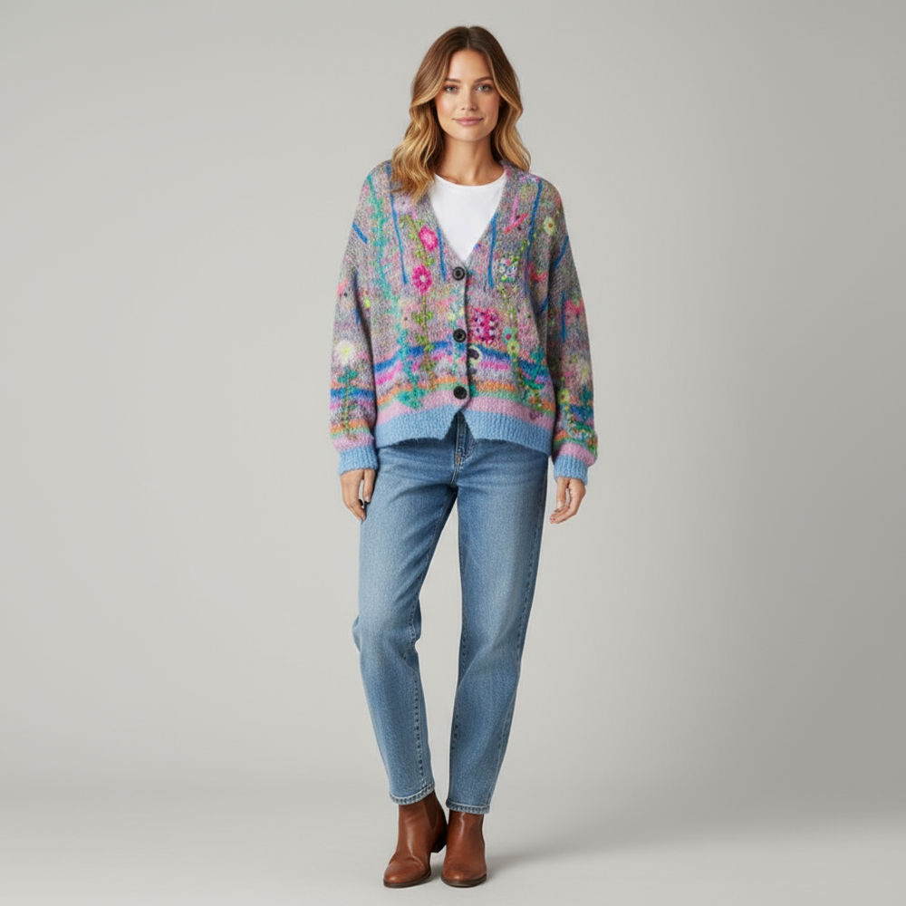 Aurélie zachte luxe damestrui van Lenoriva – elegante knit met verfijnde textuur en vrouwelijke pasvorm