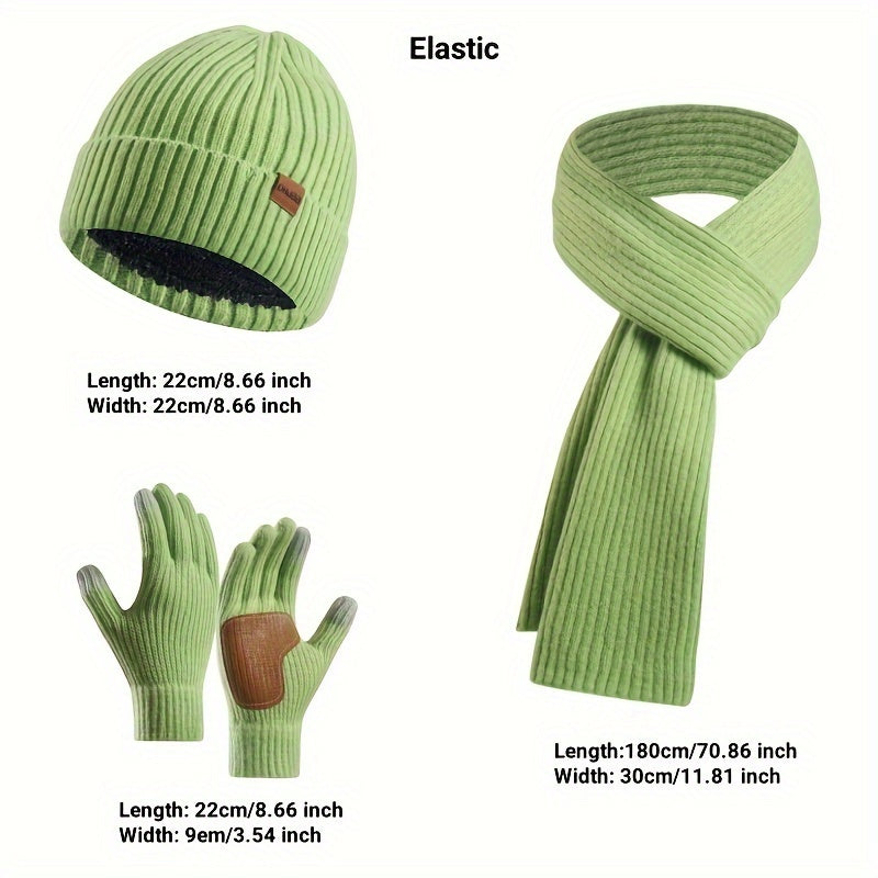 Alvara – Unisex Winterset Met Muts, Sjaal En Handschoenen