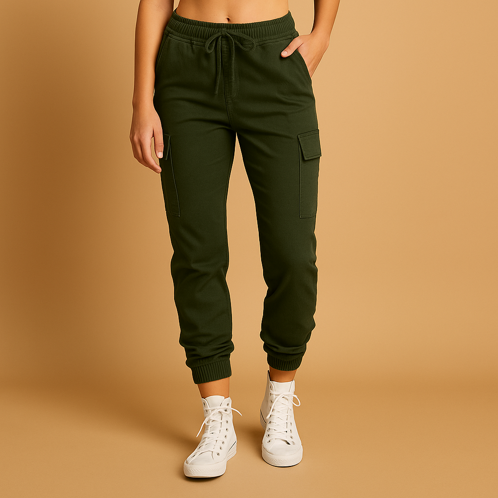 Lieve – Aansluitende Cargobroek Met Hoge Taille