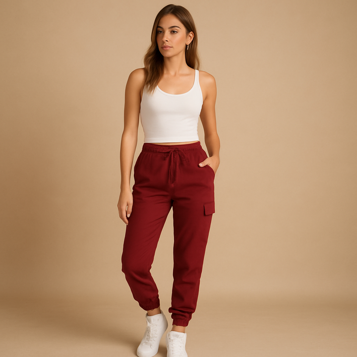 Lieve – Aansluitende Cargobroek Met Hoge Taille