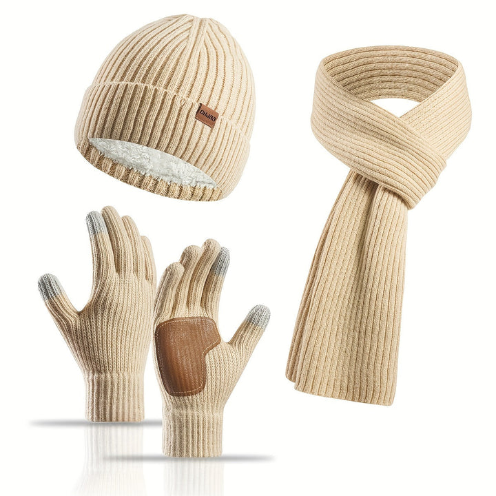 Alvara – Unisex Winterset Met Muts, Sjaal En Handschoenen