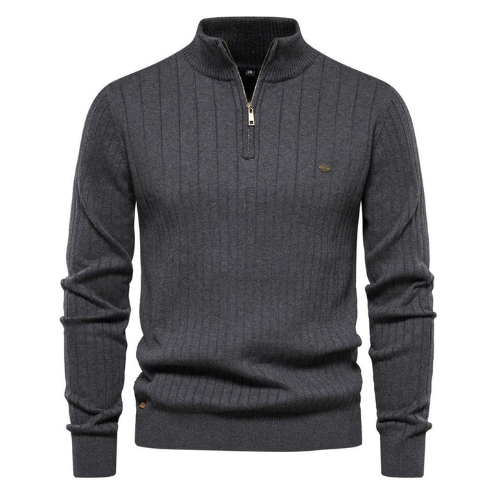 Alex - Cotton Sweater with Zipper