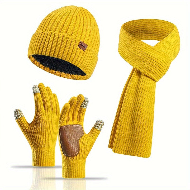 Alvara – Unisex Winterset Met Muts, Sjaal En Handschoenen