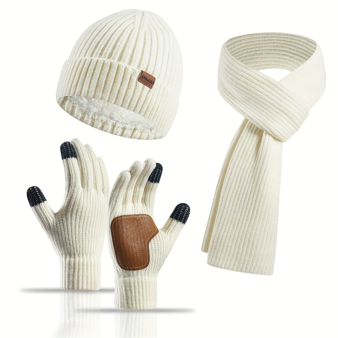 Alvara – Unisex Winterset Met Muts, Sjaal En Handschoenen