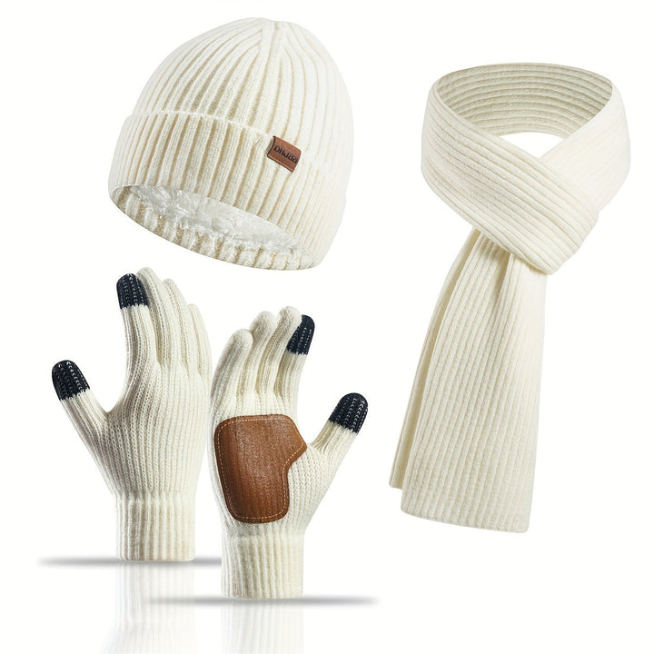 Alvara – Unisex Winterset Met Muts, Sjaal En Handschoenen