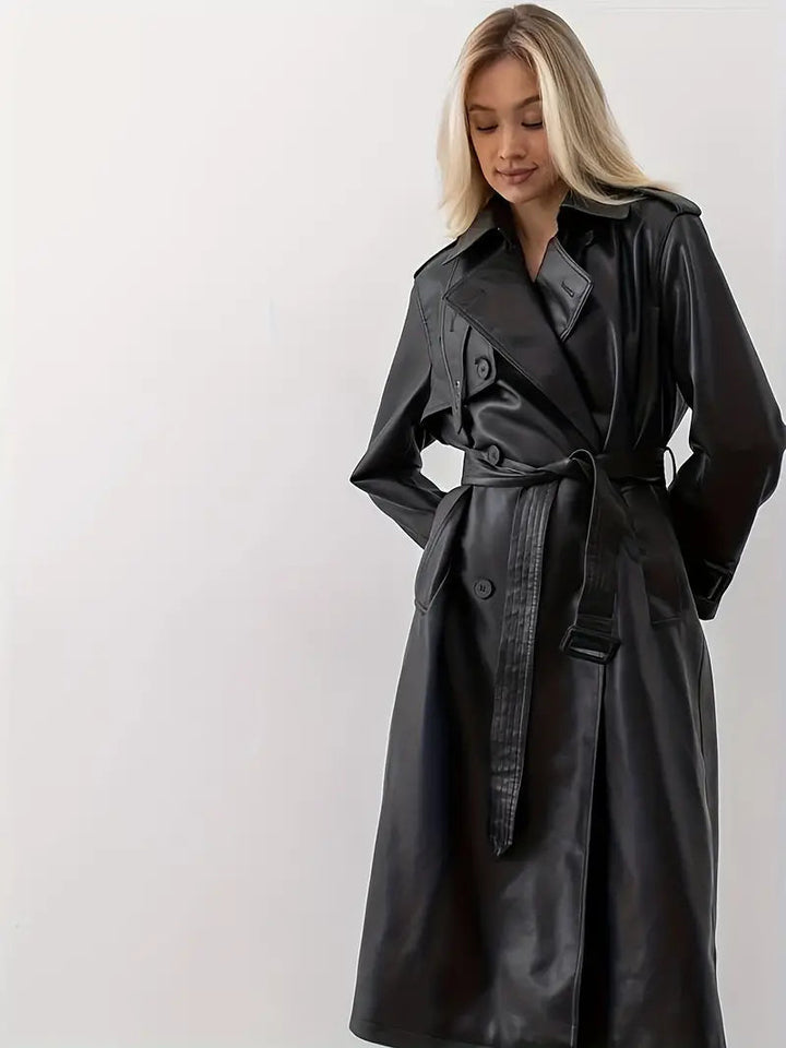 Elvira – Leren Trenchcoat