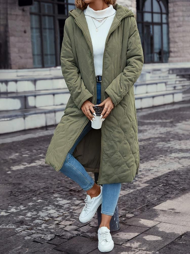 Marleen – Groene Capuchon Donsjas