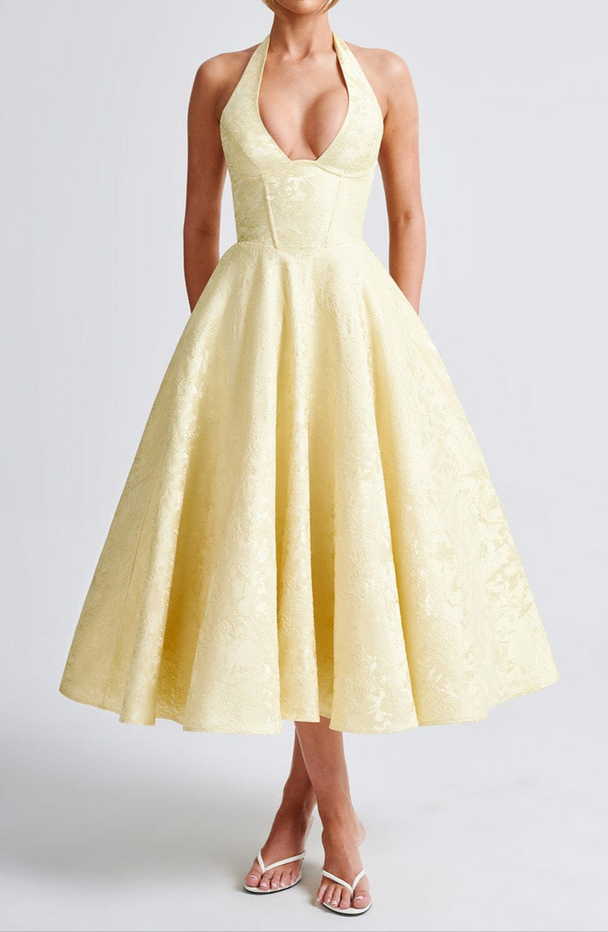 Effie – Halter Corset Midi Jurk
