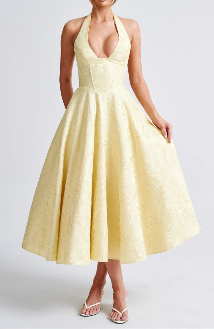 Effie – Halter Corset Midi Jurk