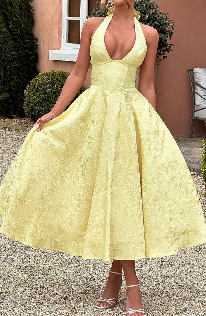 Effie – Halter Corset Midi Jurk