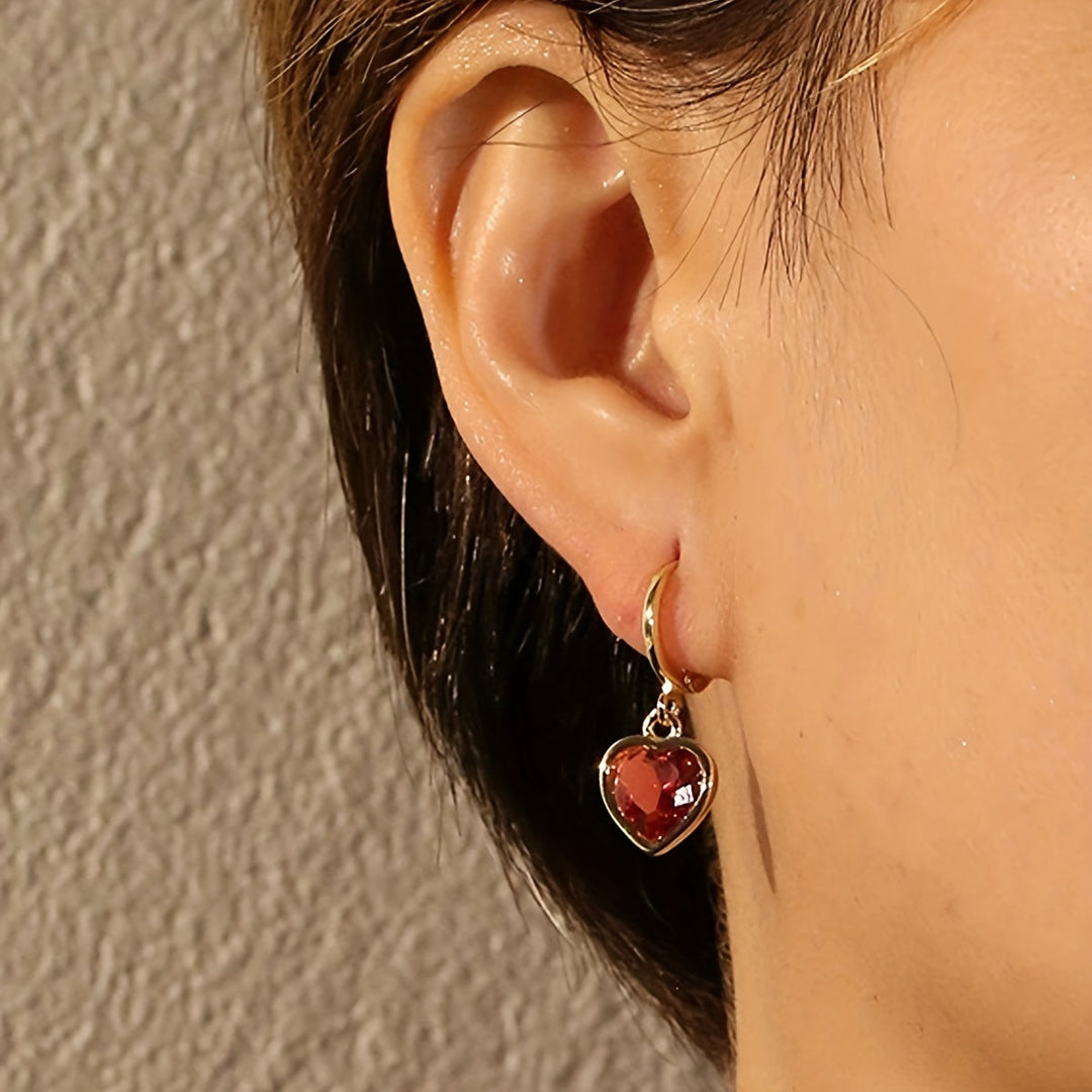 Élodie hartvormige oorbellen met kleurrijke zirkonia van Lenoriva – elegante sieraden met luxe uitstraling