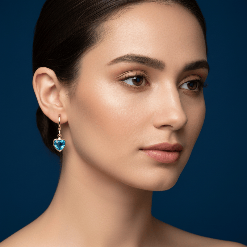 Élodie hartvormige oorbellen met kleurrijke zirkonia van Lenoriva – elegante sieraden met luxe uitstraling