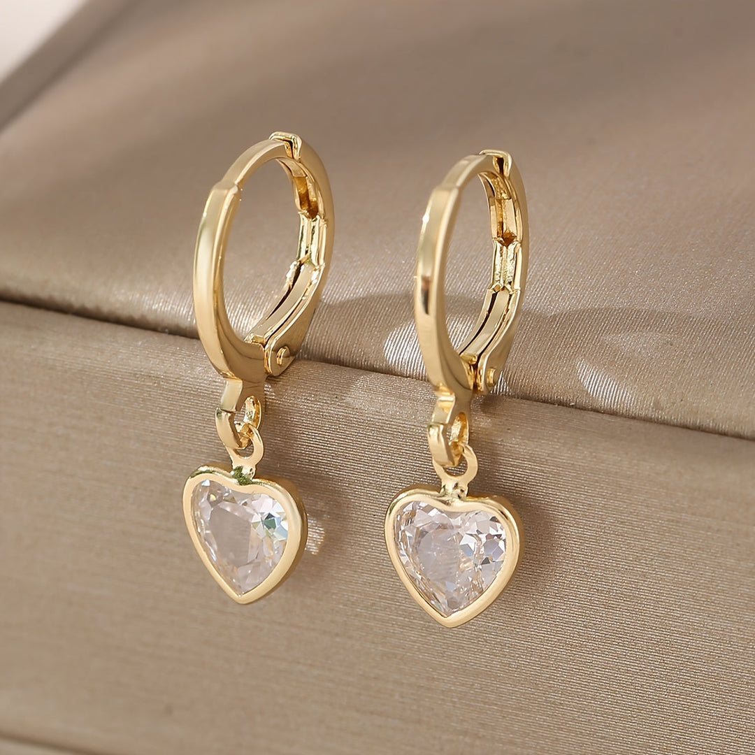 Élodie hartvormige oorbellen met kleurrijke zirkonia van Lenoriva – elegante sieraden met luxe uitstraling