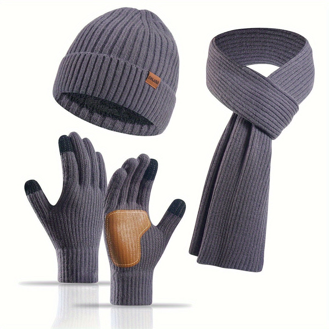 Alvara – Unisex Winterset Met Muts, Sjaal En Handschoenen
