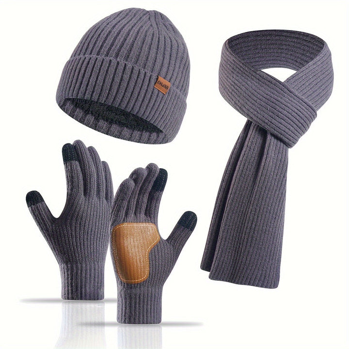 Alvara – Unisex Winterset Met Muts, Sjaal En Handschoenen