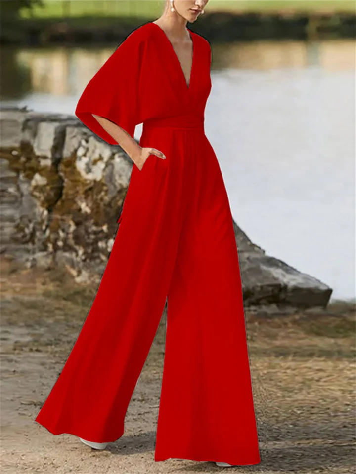 Yasmina – Flowy V-Neck Jumpsuit