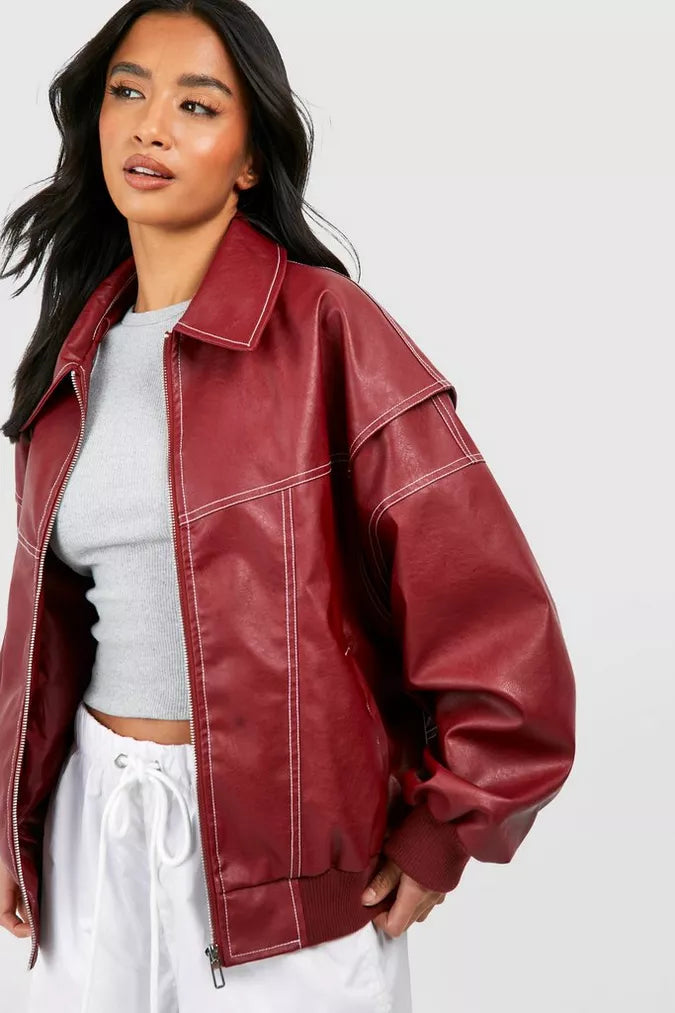 Vivien – Oversized Leren Jas