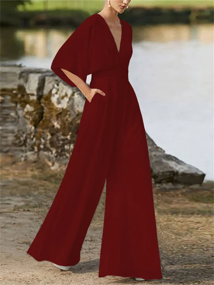 Yasmina – Flowy V-Neck Jumpsuit