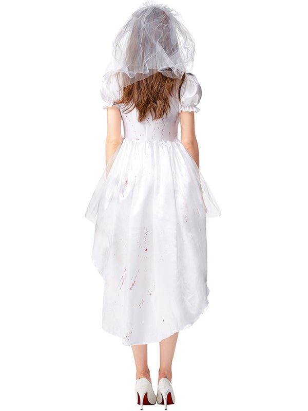 Noémie – Vampierbruid Halloween Jurk met Bloedvlek