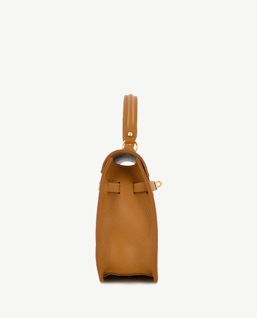Helene - leren handtas in cognac