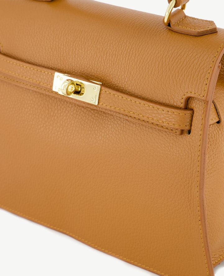 Helene - leren handtas in cognac