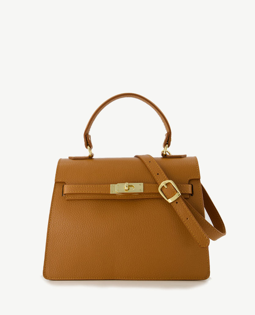 Helene - leren handtas in cognac