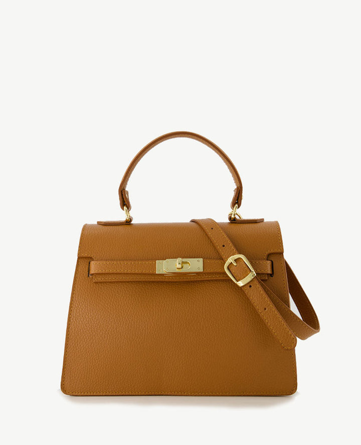 Helene - leren handtas in cognac