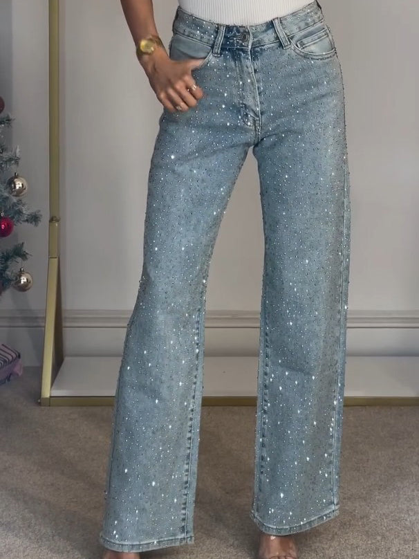 Felicia – Glitterende Damesjeans
