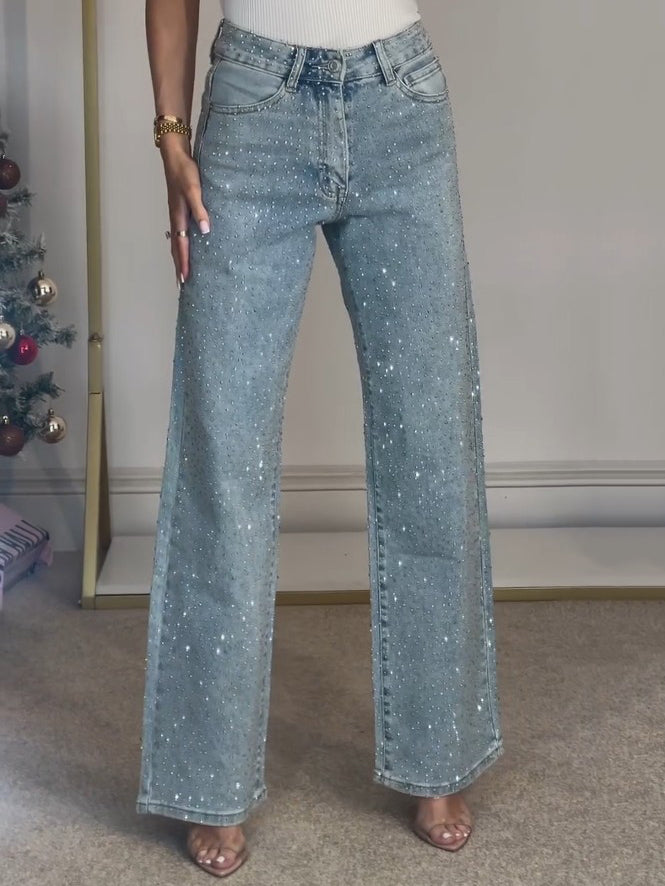 Felicia – Glitterende Damesjeans