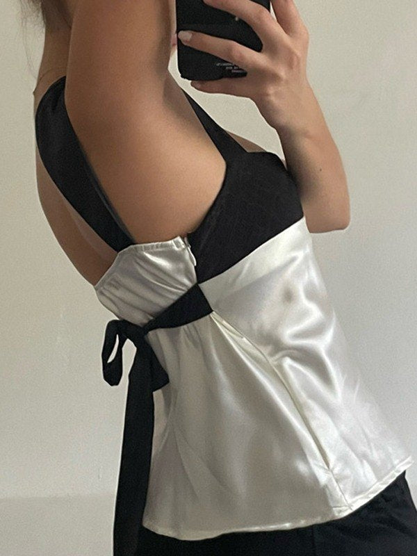 Maelys – Satin Patchwork Tank Top