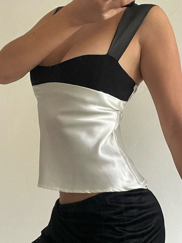 Maelys – Satin Patchwork Tank Top
