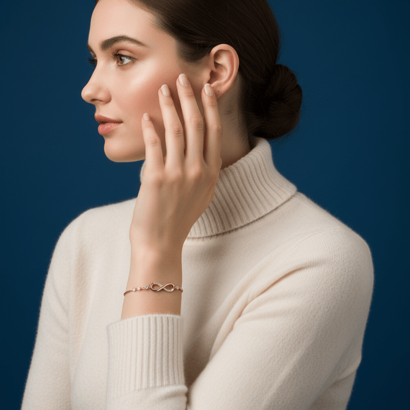Amélie eindeloze liefdesarmband voor dames van Lenoriva – elegante, verfijnde damesarmband met luxe afwerking