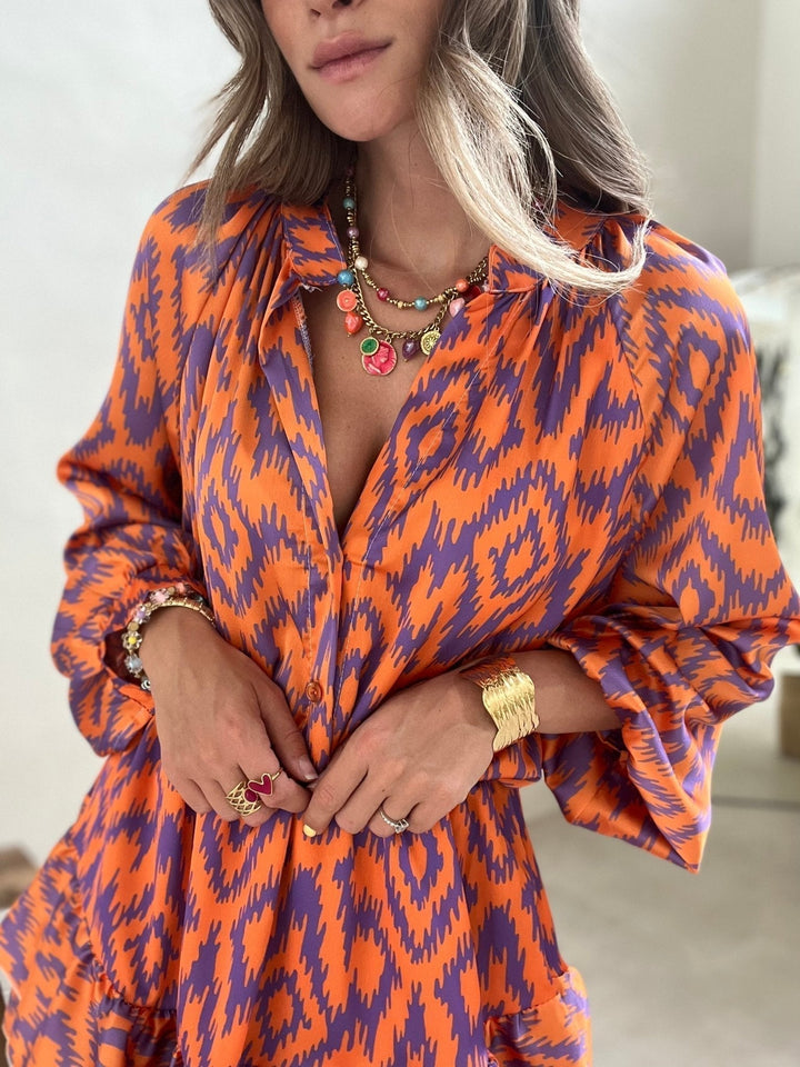 Vivienne – Zomerjurk Met Schildpadprint