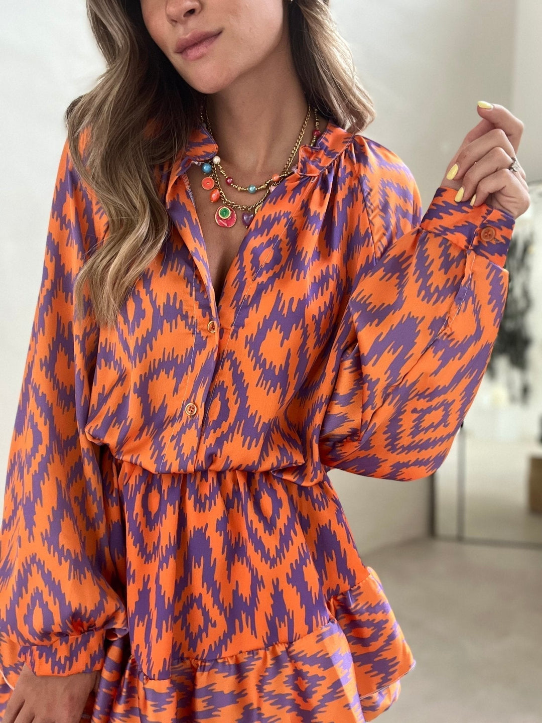 Vivienne – Zomerjurk Met Schildpadprint