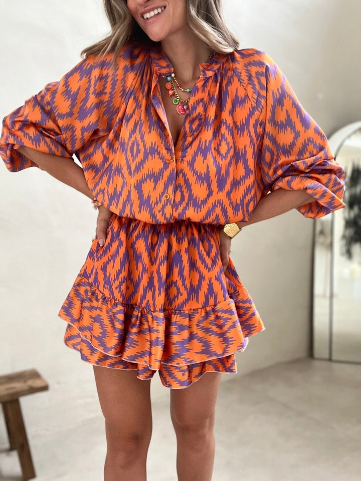 Vivienne – Zomerjurk Met Schildpadprint