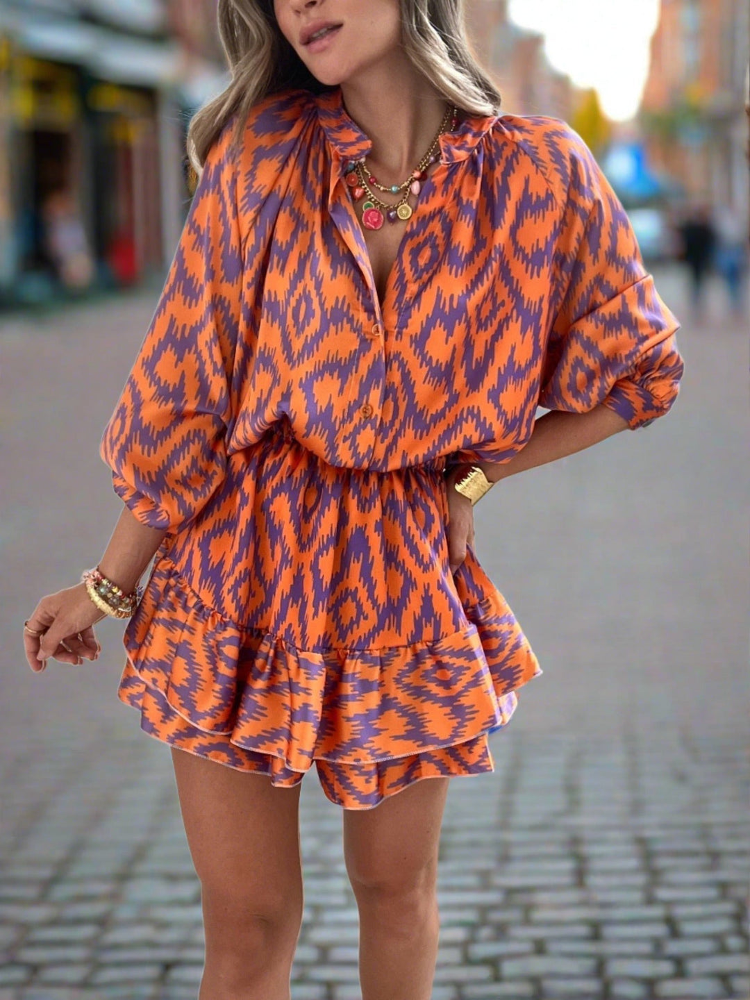 Vivienne – Zomerjurk Met Schildpadprint