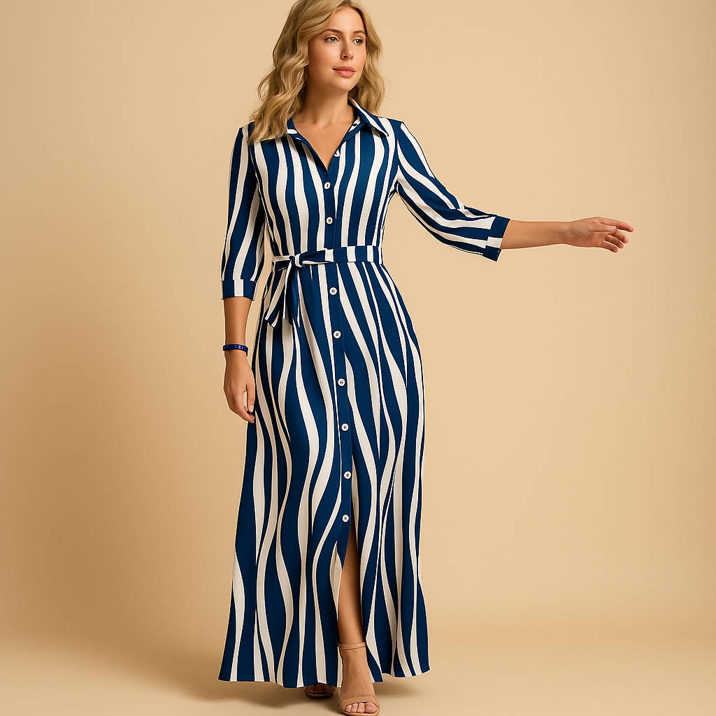 Solenne – Lange Zomerjurk Met Prints