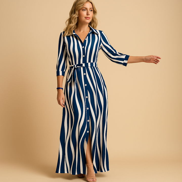 Solenne – Lange Zomerjurk Met Prints