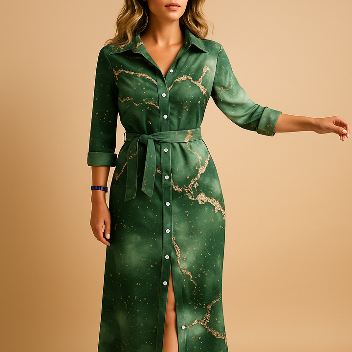 Solenne – Lange Zomerjurk Met Prints