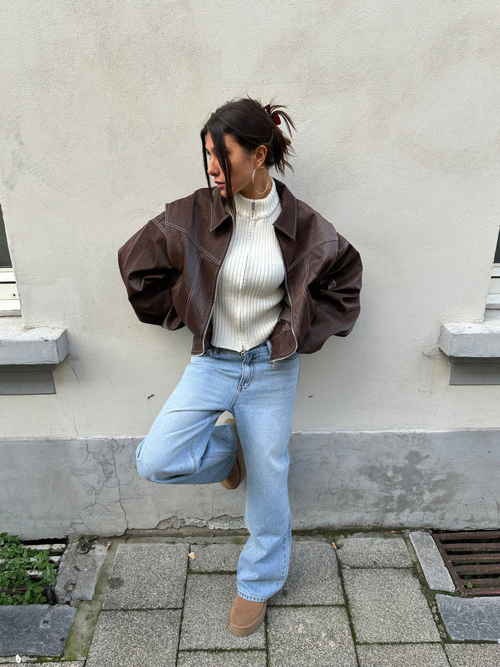 Vivien – Oversized Leren Jas