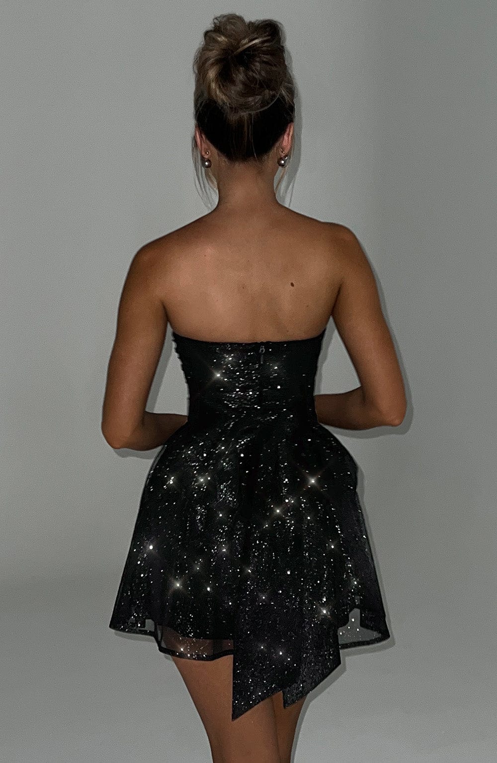 Isolde – Strapless Glitter Partyjurk