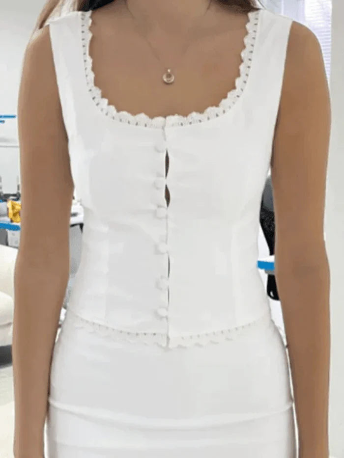 Chloé – Lace Trim Crop Top