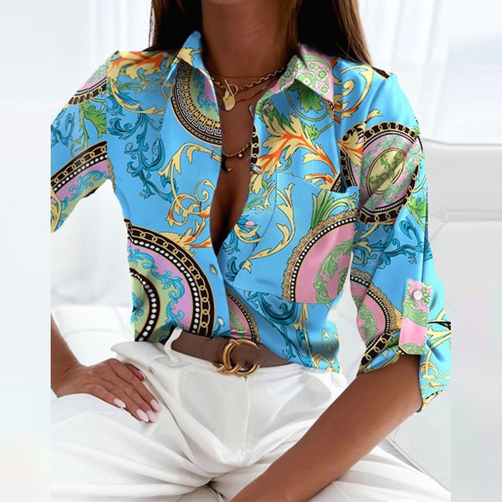 Marije – Elegante Blouse Met Omlegkragen